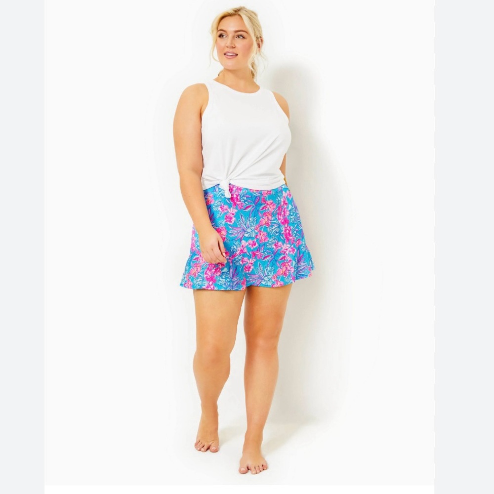 Lilly Pulitzer Fara Skort - Cumulus Blue Orchid Oasis - Size XL